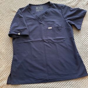 FIGS Catarina navy blue one pocket scrub top